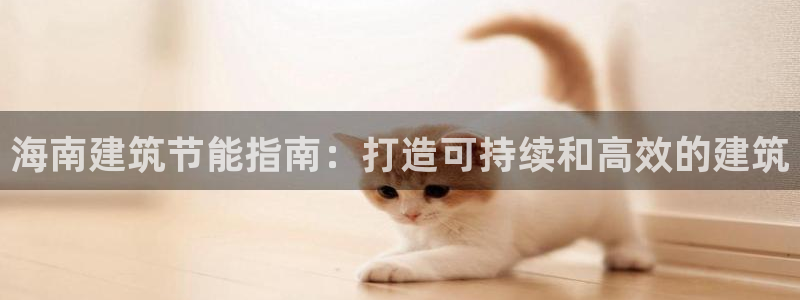 e尊国际是个黑网：海南建筑节能指南：打造可持续和高效的建筑