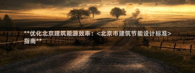 尊亿游戏国际官网：**优化北京建筑能源效率：<北京市建筑节能设计标准>
指南**