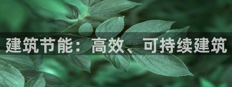 尊亿游戏国际官网：建筑节能：高效、可持续建筑
