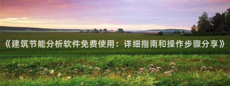 e尊国际客户端：《建筑节能分析软件免费使用：详细指南和操作步骤分享》